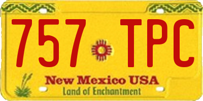 NM license plate 757TPC