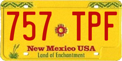 NM license plate 757TPF
