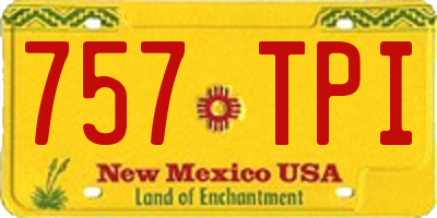 NM license plate 757TPI