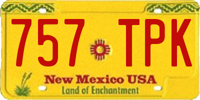 NM license plate 757TPK