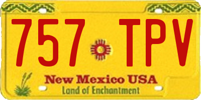 NM license plate 757TPV