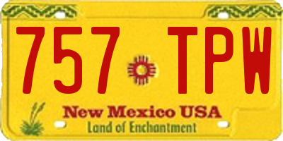 NM license plate 757TPW