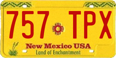 NM license plate 757TPX