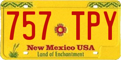 NM license plate 757TPY