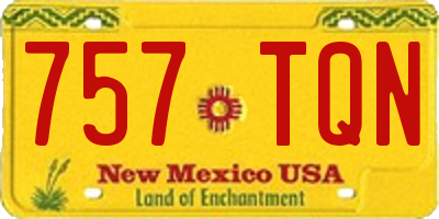 NM license plate 757TQN