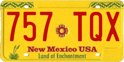 NM license plate 757TQX