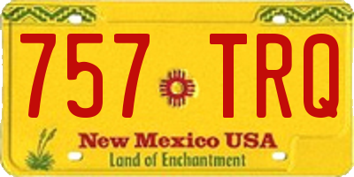 NM license plate 757TRQ
