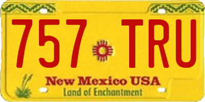 NM license plate 757TRU