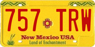 NM license plate 757TRW