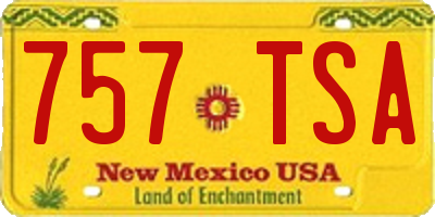 NM license plate 757TSA