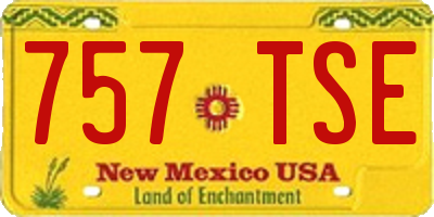 NM license plate 757TSE