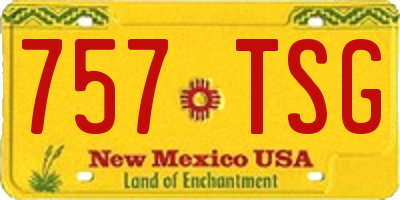 NM license plate 757TSG