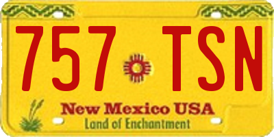 NM license plate 757TSN