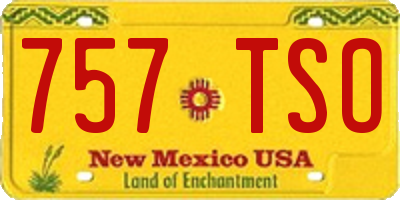 NM license plate 757TSO