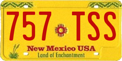 NM license plate 757TSS
