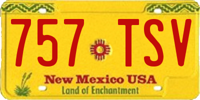 NM license plate 757TSV