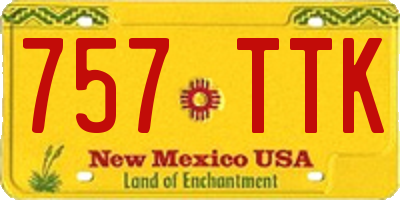 NM license plate 757TTK