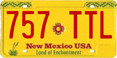 NM license plate 757TTL