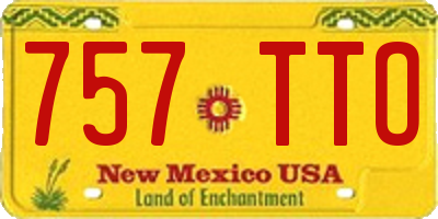 NM license plate 757TTO