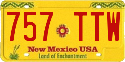 NM license plate 757TTW