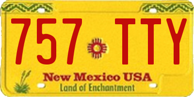 NM license plate 757TTY
