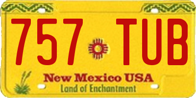 NM license plate 757TUB