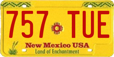 NM license plate 757TUE