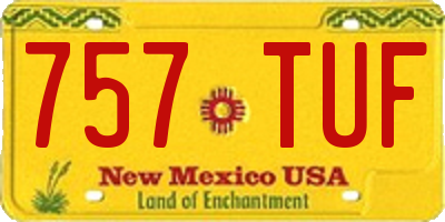 NM license plate 757TUF