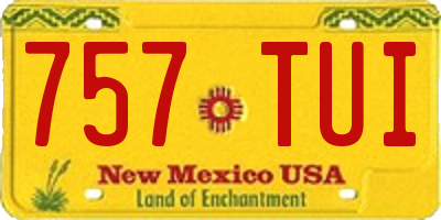 NM license plate 757TUI