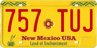 NM license plate 757TUJ