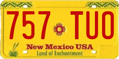 NM license plate 757TUO