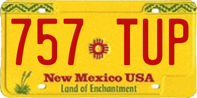 NM license plate 757TUP
