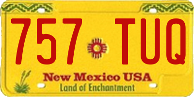 NM license plate 757TUQ