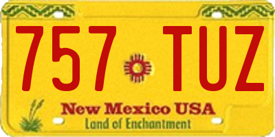NM license plate 757TUZ
