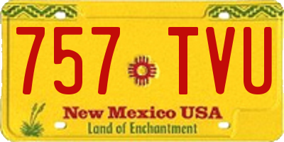 NM license plate 757TVU