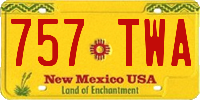 NM license plate 757TWA