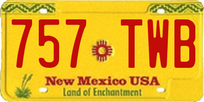 NM license plate 757TWB