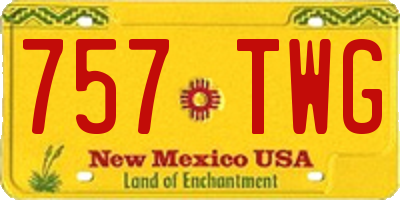 NM license plate 757TWG