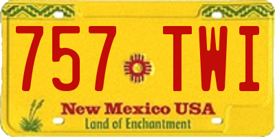NM license plate 757TWI