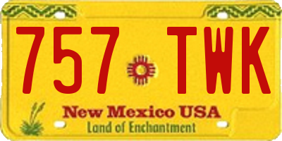 NM license plate 757TWK