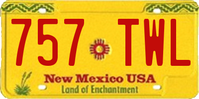 NM license plate 757TWL