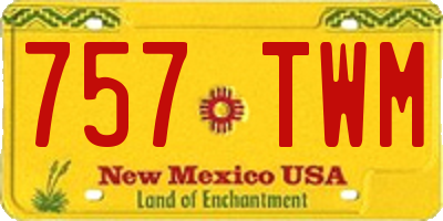 NM license plate 757TWM