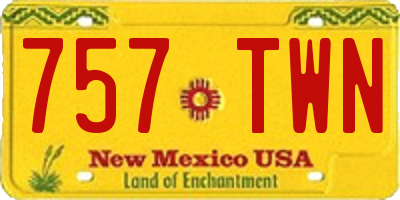 NM license plate 757TWN