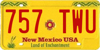 NM license plate 757TWU