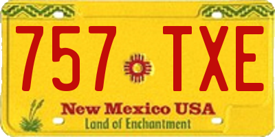 NM license plate 757TXE