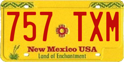 NM license plate 757TXM