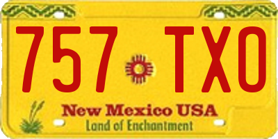 NM license plate 757TXO
