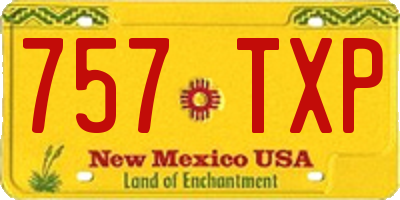 NM license plate 757TXP