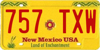 NM license plate 757TXW