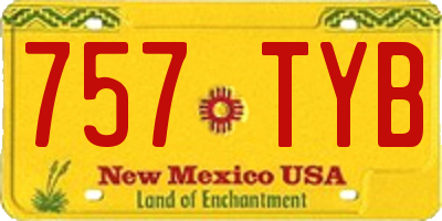 NM license plate 757TYB